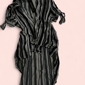 Heart Soul Black and White Striped Blouse